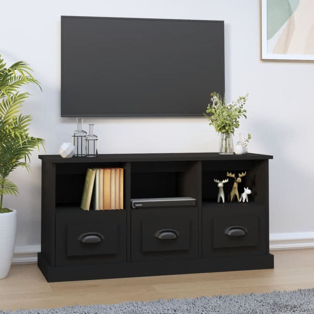 Vidaxl TV skrinka čierna 100x35x50 cm kompozitné drevo